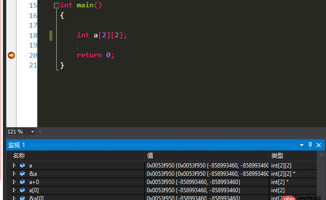 c++ - 关于二维数组在内存中的存在形式的问题