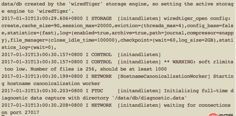 mongoDB可以启动，但是无法启动mongo shell？