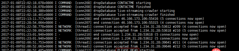 mongodb  的 test 数据库总是被清除