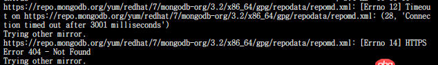 centos - yum安装MongoDB的时候一直超时怎么办