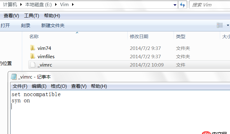 vim for windows语法高亮没用怎么回事?