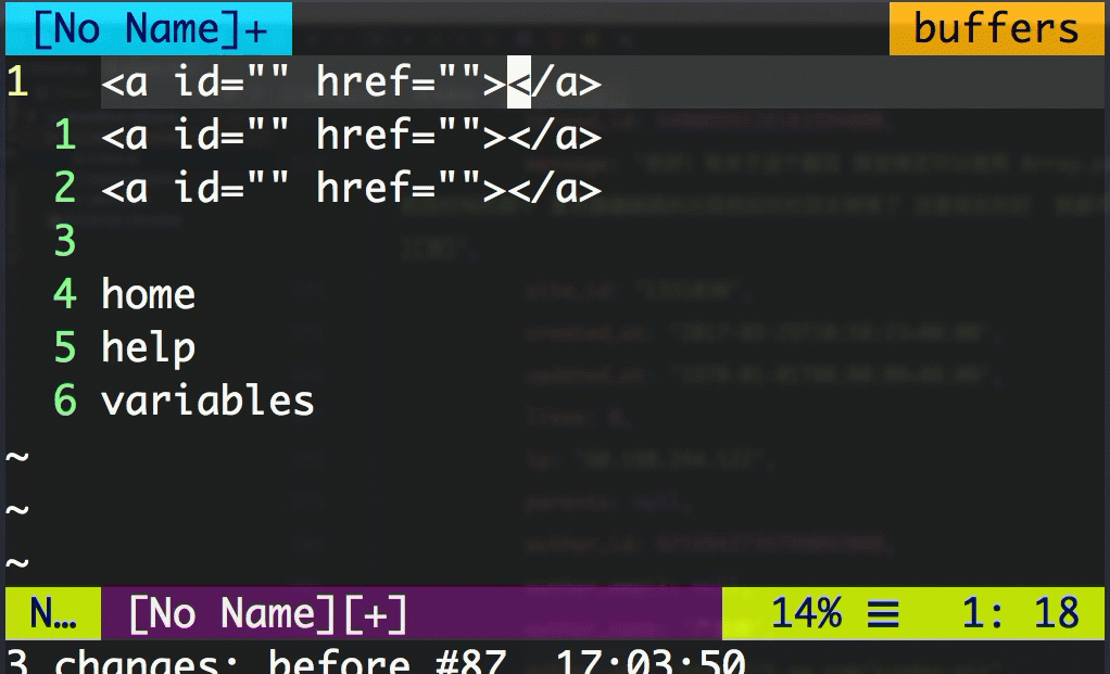 awk - 如何用vim进行多行编辑，同时在同一纵向位置插入文本？