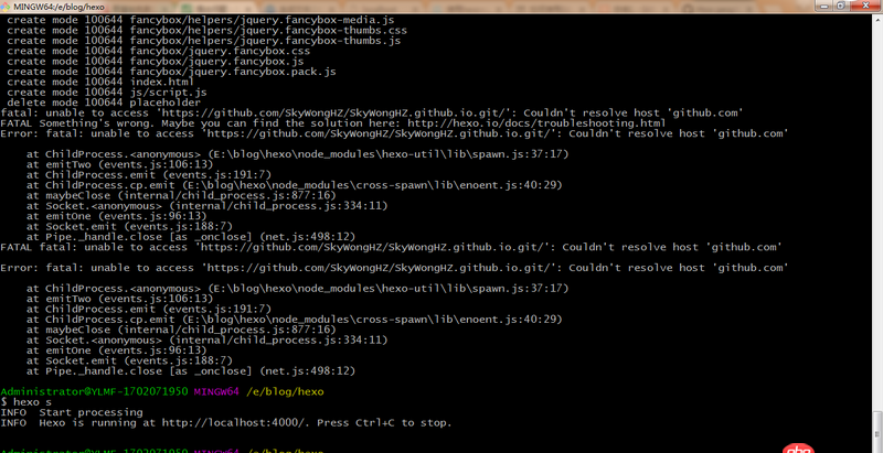 chrome - hexo+github搭建博客最后couldn’t resolved host"github.com"