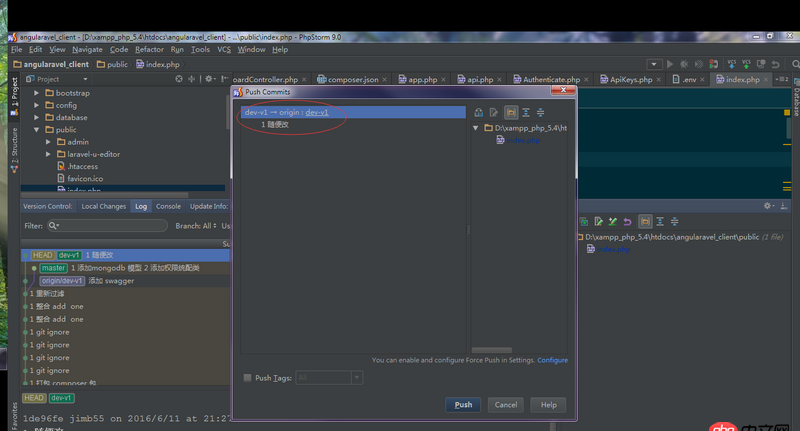 phpstrom - git push 失败