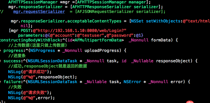 objective-c - AFN post请求code＝－1011“failed: internal server error (500)" ”