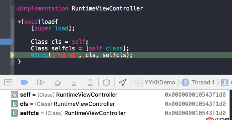 objective-c - +load方法里面 self 和 [self class] 返回的对象是同一个