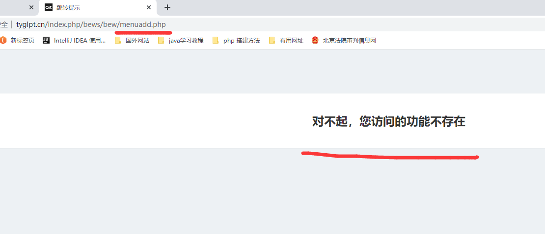 页面功能确定是存在的，可是通过程序访问时，提示页面功能不存在，请问这个是什么问引起的？
