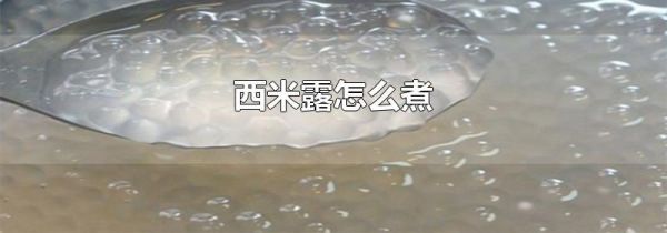 西米露怎么煮