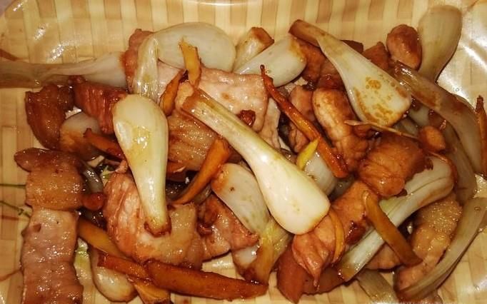 肉丝炒酸荞头的做法