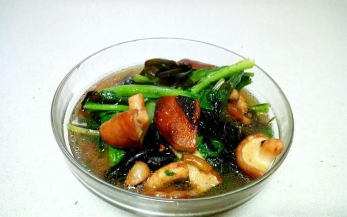 香菇海带小白菜汤的做法