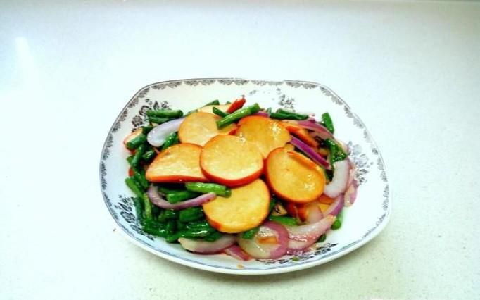 素鸡炒豇豆圆葱的家常做法