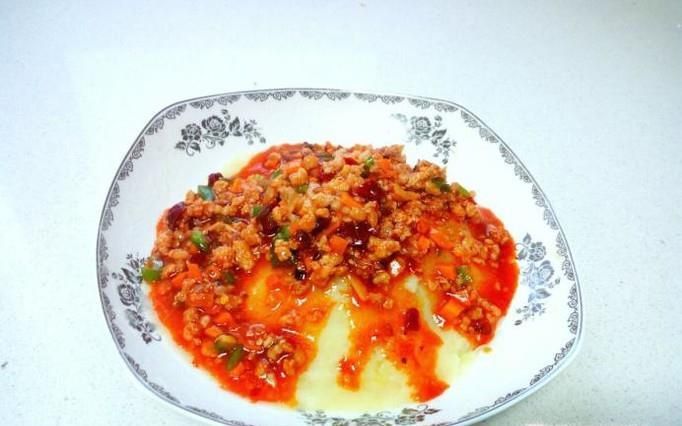 香辣肉末土豆泥的家常做法