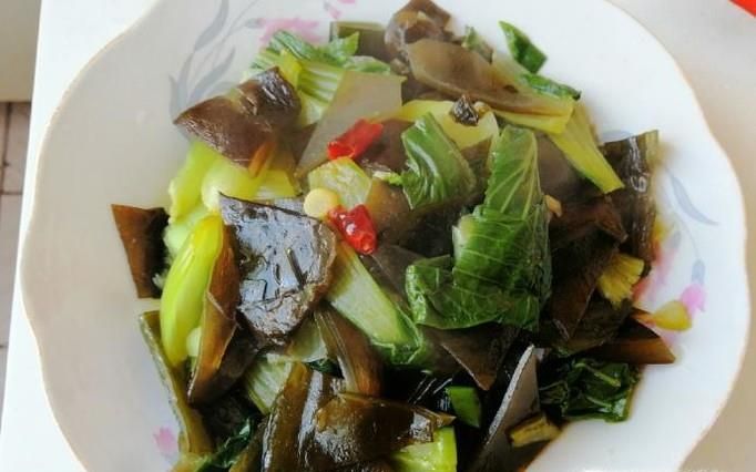 素炒海带油菜的做法