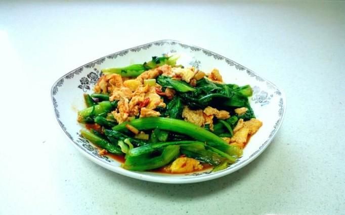 酱炒鸡蛋油麦菜的家常做法