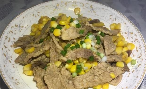 玉米粒炒肉片的家常做法