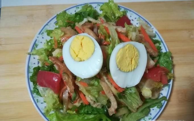 蔬菜鸡肉营养大拌菜的做法