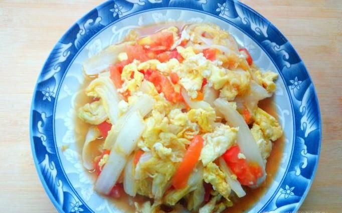 娃娃菜炒西红柿鸡蛋的家常做法