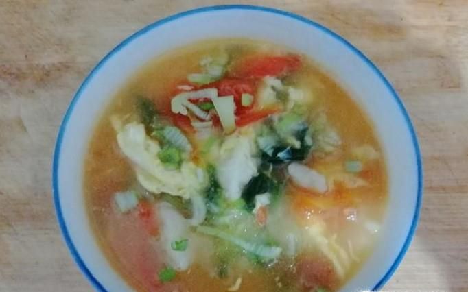 西红柿剩菜面疙瘩汤的做法