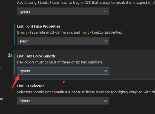 VisualStudioCode如何忽略十六进制颜色长度