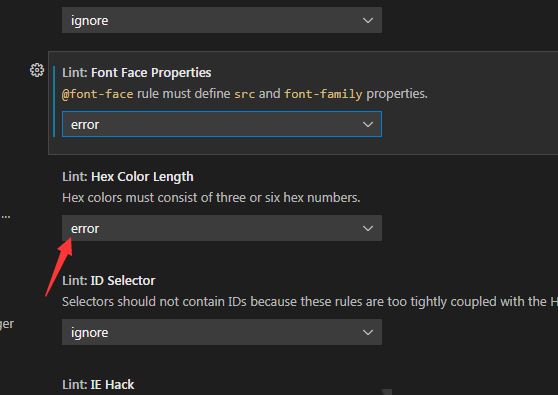 VisualStudioCode如何忽略十六进制颜色长度