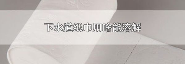 下水道纸巾用啥能溶解