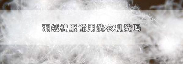 羽绒棉服能用洗衣机洗吗