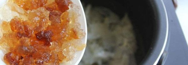 桃胶在电饭煲煮要按什么