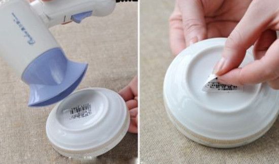 贴在碗上标签怎样去掉