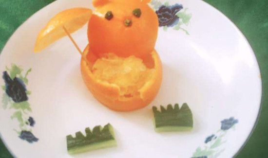 橙子小熊果盘切法