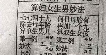 算生男生女的民间方法