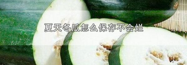夏天冬瓜怎么保存不会烂