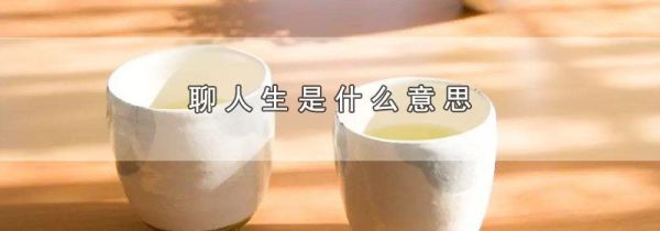 聊人生是什么意思