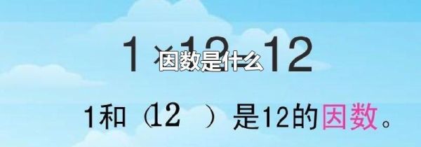 因数是什么