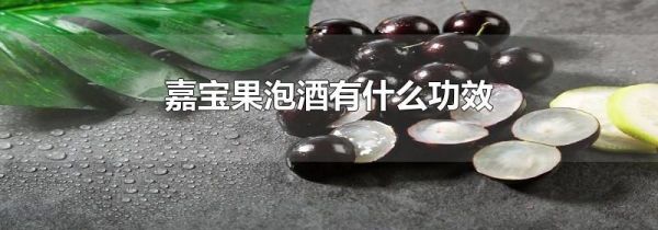 嘉宝果泡酒有什么功效