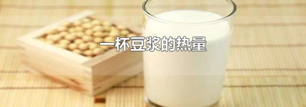 一杯豆浆的热量