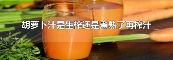 胡萝卜汁是生榨还是煮熟了再榨汁