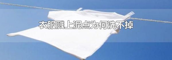 衣服溅上泥点为何洗不掉