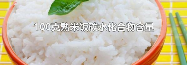 100克熟米饭碳水化合物含量