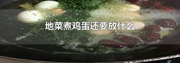地菜煮鸡蛋还要放什么