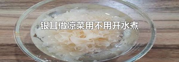 银耳做凉菜用不用开水煮
