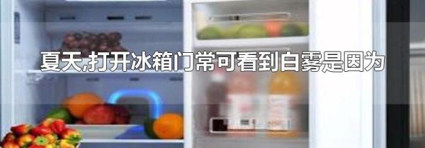 夏天,打开冰箱门常可看到白雾是因为