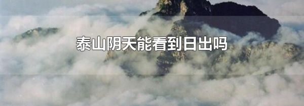 泰山阴天能看到日出吗