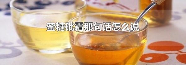 蜜糖砒霜那句话怎么说