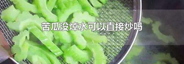 苦瓜没焯水可以直接炒吗