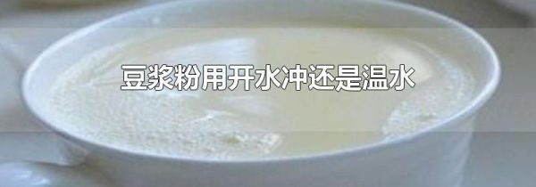豆浆粉用开水冲还是温水