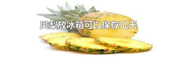 凤梨放冰箱可以保存几天