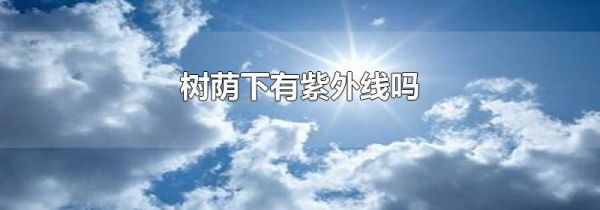 树荫下有紫外线吗