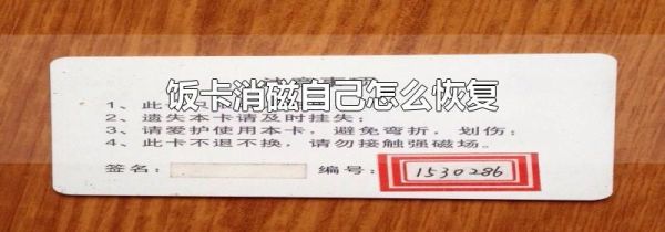 饭卡消磁自己怎么恢复