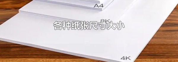 各种纸张尺寸大小
