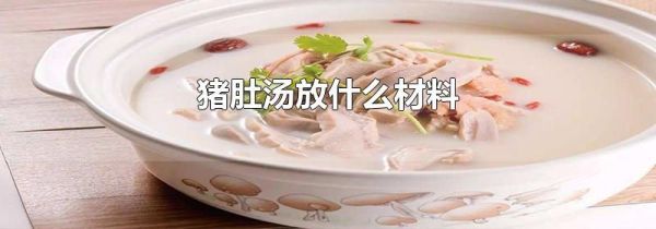 猪肚汤放什么材料